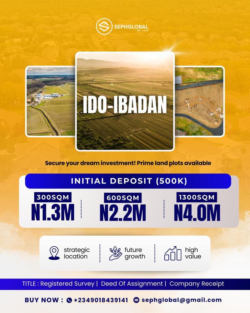 Prime Land Plots for Sale in Ido-Ibadan – Multiple Sizes Available